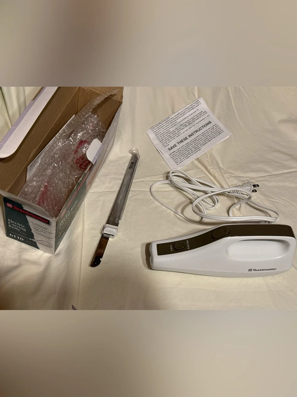 Vintage 1990s Toastmaster 6110 Electric Carving Knife NIB Complete NOS